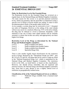 Tonga: Essential Drugs List 2007 (English)