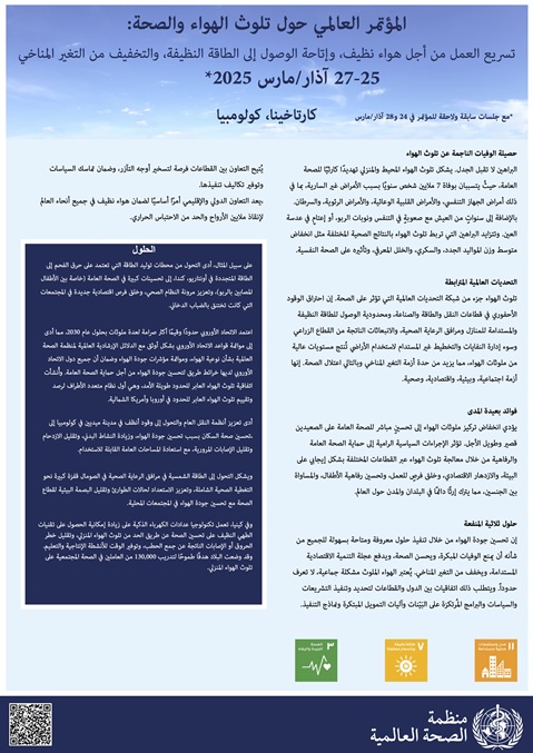 المفهوم: المؤتمر العالمي حول تلوث الهواء والصحة