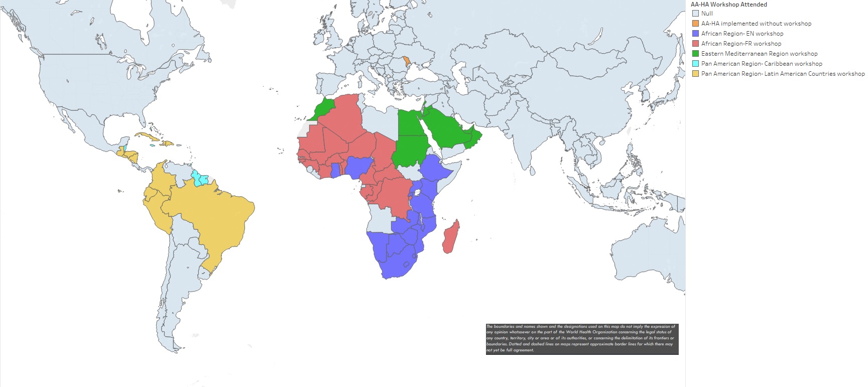 AA-HA workshops no country names