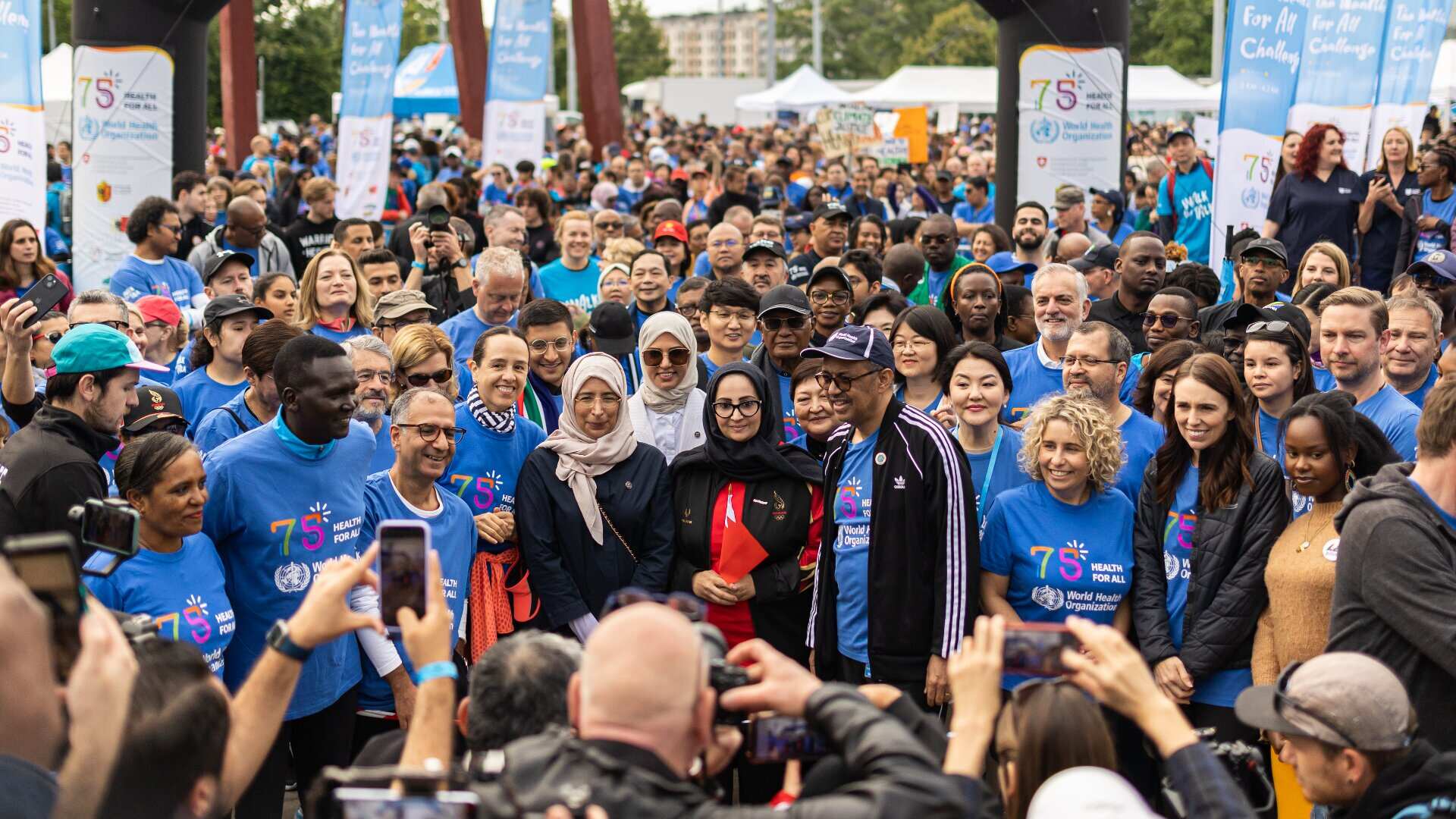 A crowd of people partaking in an event