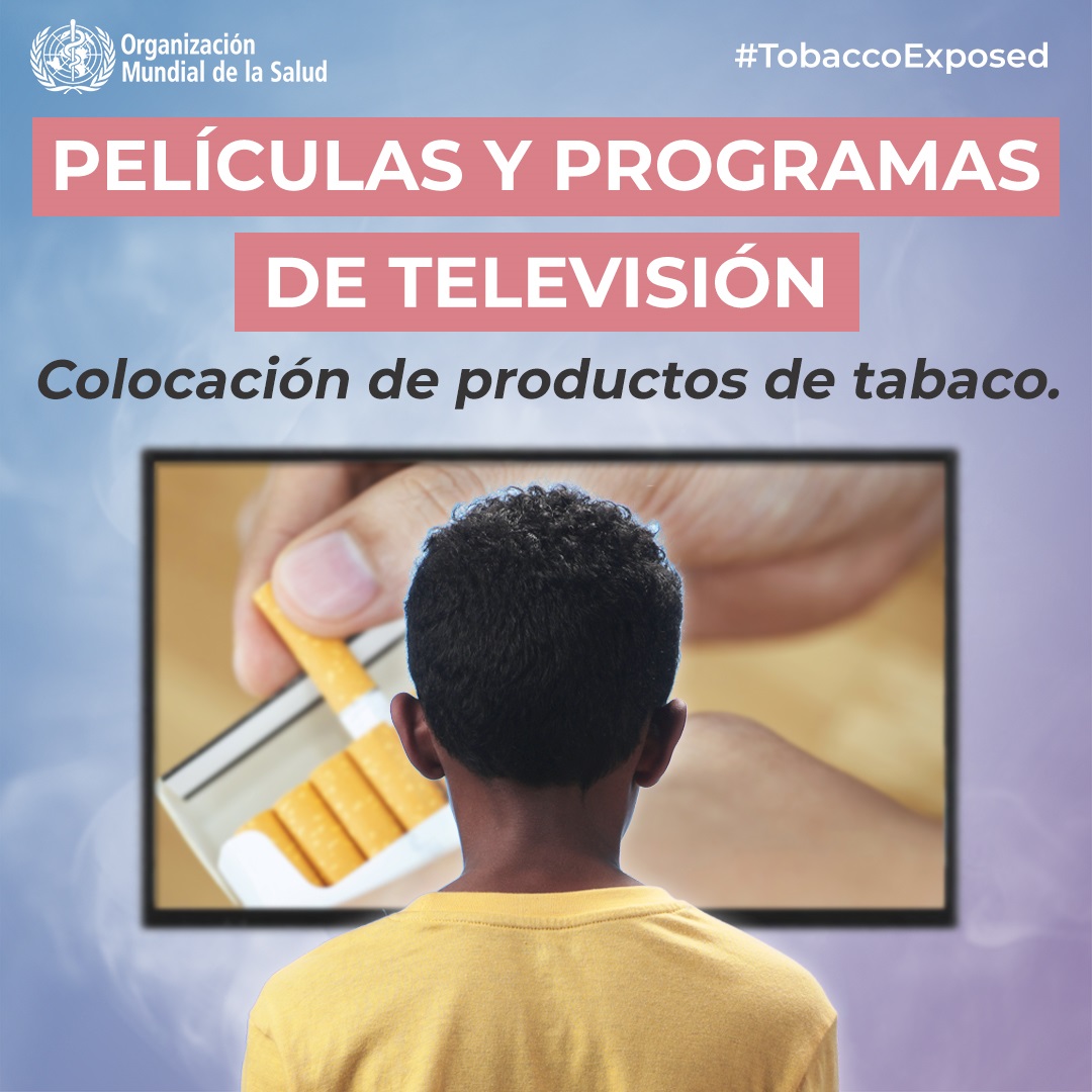 Social media tile: "Movies & television. Paid placement of tobacco products."  Speak out#TobaccoExposed