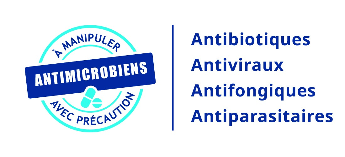 Antimicrobials HWC stamp EN Visual stamp "Handle Antimicrobials with Care"
