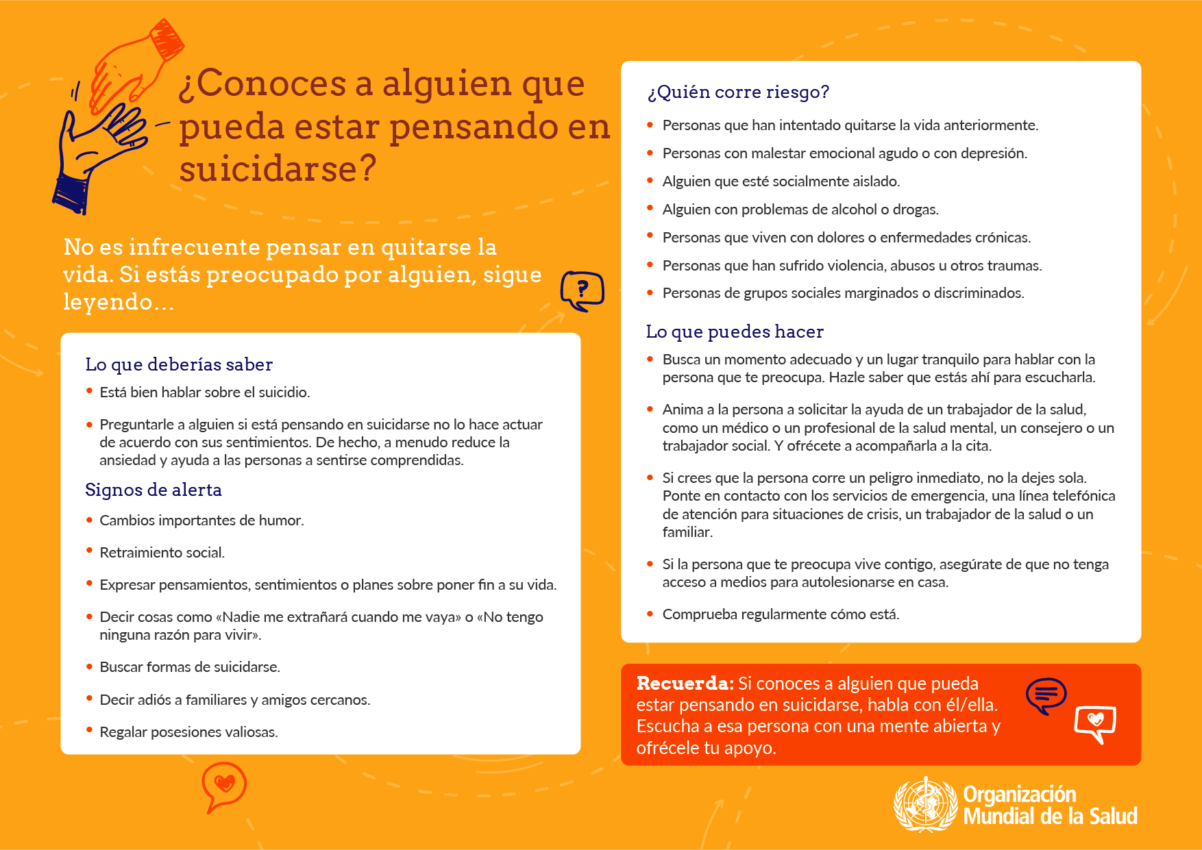 Snapshot of flyer on Do you know someone who may be considering suicide?