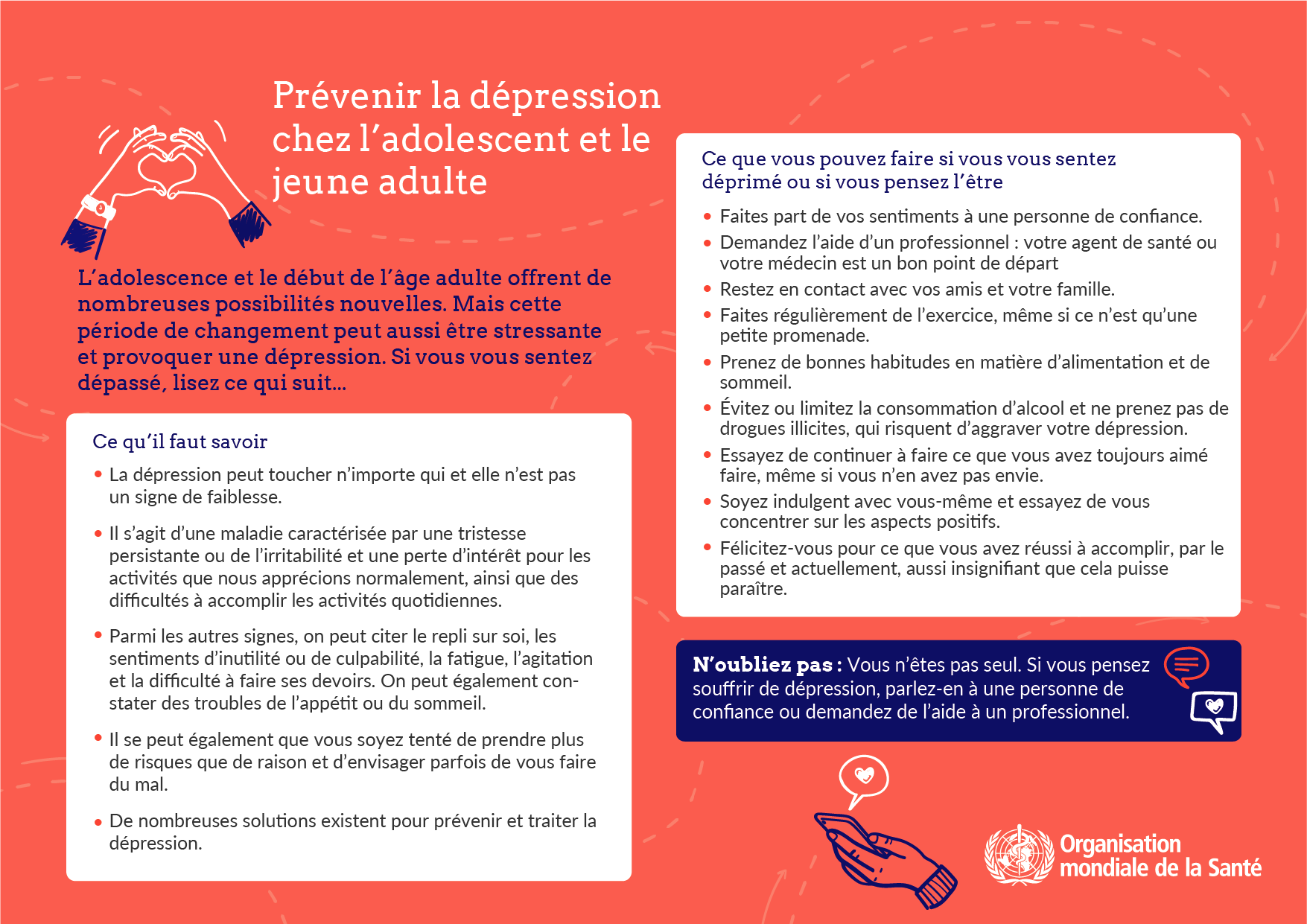 Snapshot of flyer on Preventing depression during your teens and twenties.