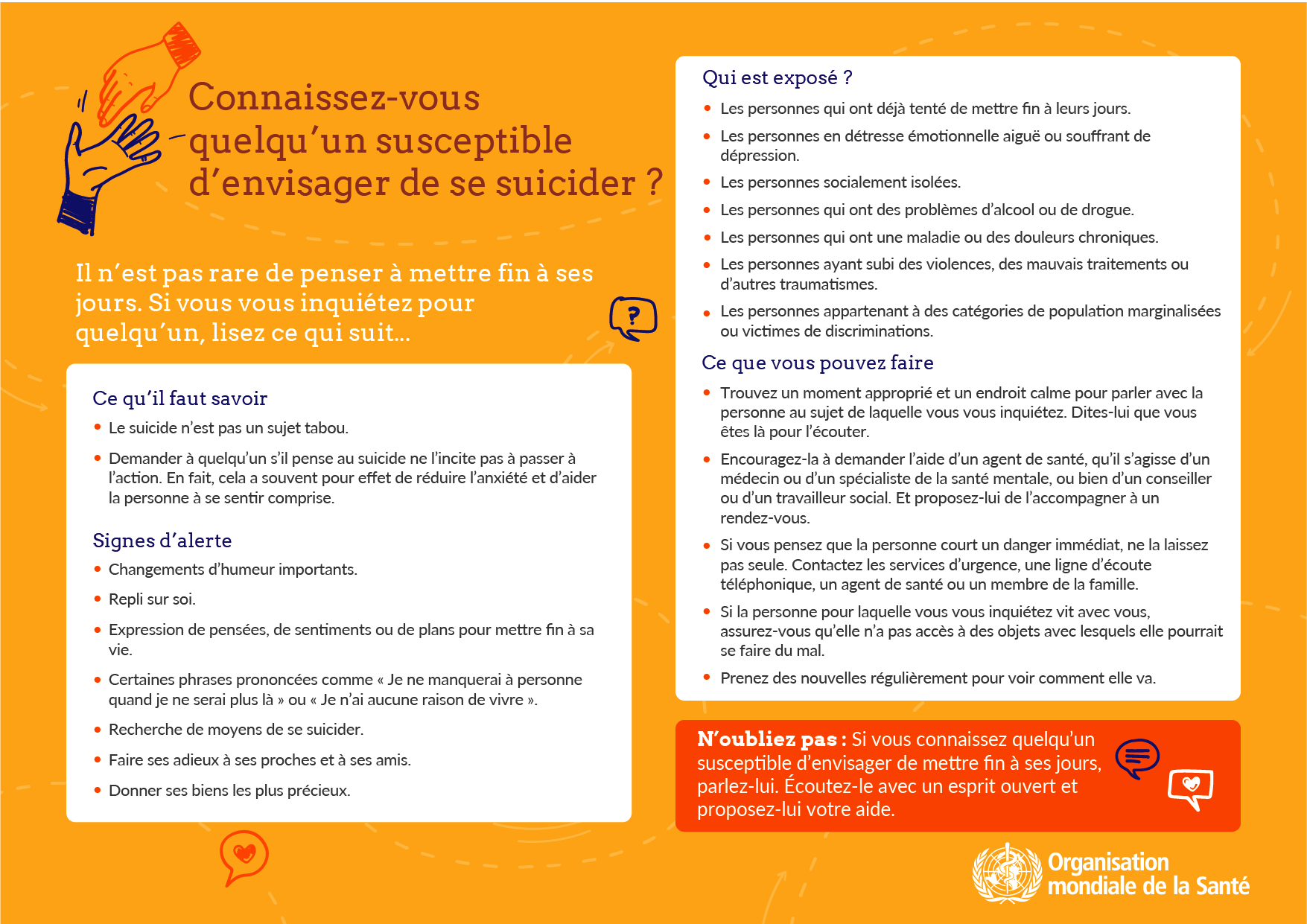 Snapshot of flyer on Do you know someone who may be considering suicide?