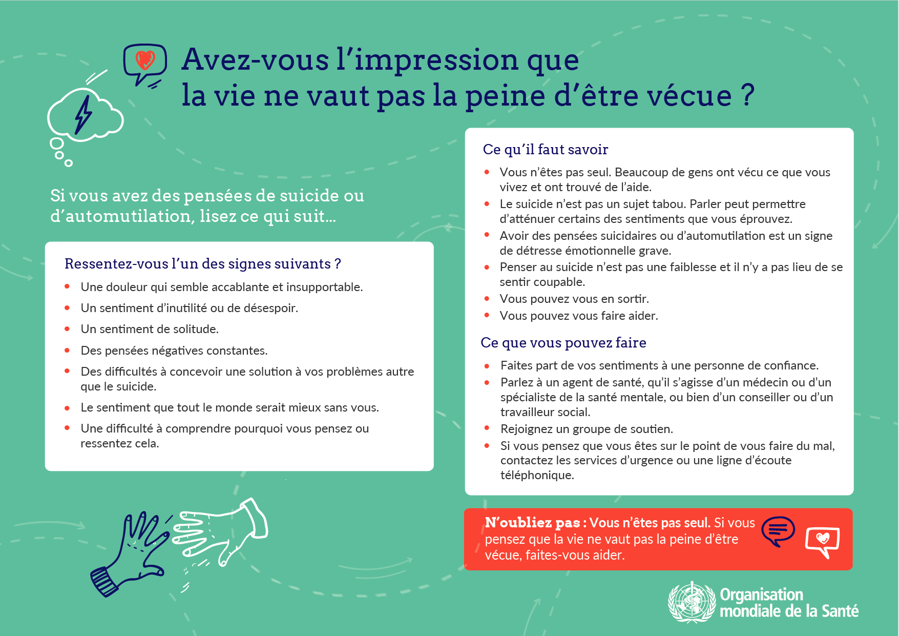 Snapshot of flyer on Do you feel like life is not worth living?