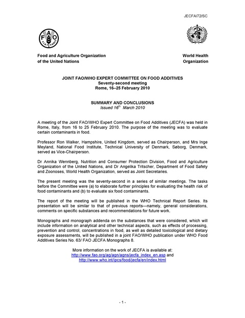 Joint FAO/WHO Expert Committee on Food Additives