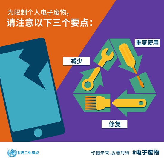为限制个人电子废物，请注意以下三个要点