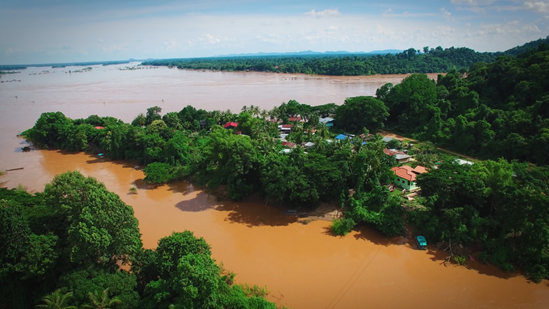 An overview shot of the Mekong River