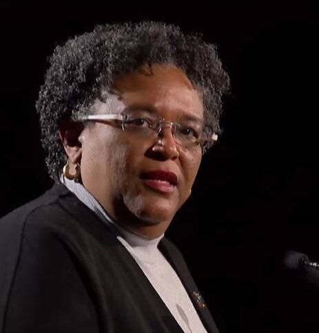 Video snapchat of Mia Mottley as she speaks during an event.