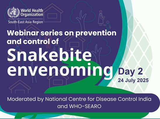 Cover image of a video recording of a webinar on "Snakebite envenoming"