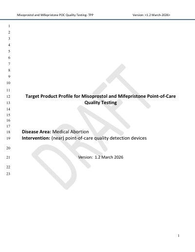 Target product profile for misoprostol and mifepristone point-of-care quality testing