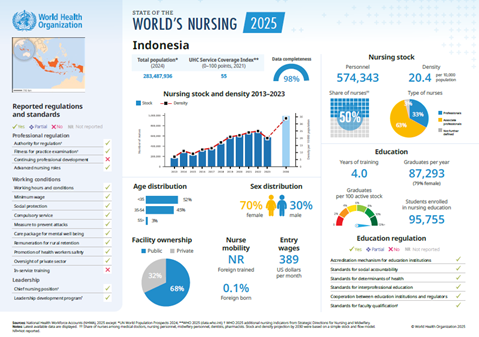 Indonesia Country Profile in the State of the World’s Nursing 2025