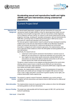 Accelerating sexual and reproductive health and rights self-care interventions among underserved populations