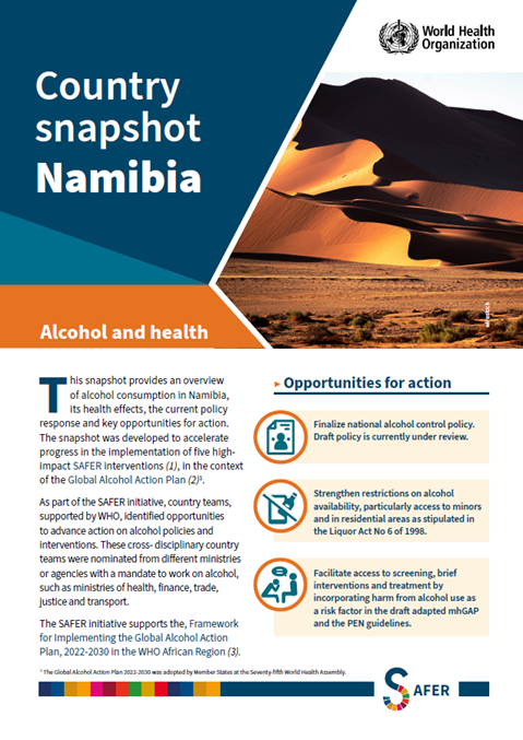 Country snapshot on alcohol and health: Namibia