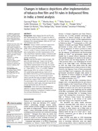 thumbnail image for Changes in Tobacco Depictions After Implementation of Tobacco-Free Film and TV Rules, Tobacco Control