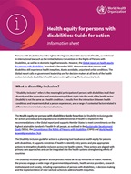 Cover thumbnail of the Disability guide for action information sheet