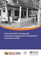 Cover of document on "Universal health coverage and community engagement in Bangladesh"