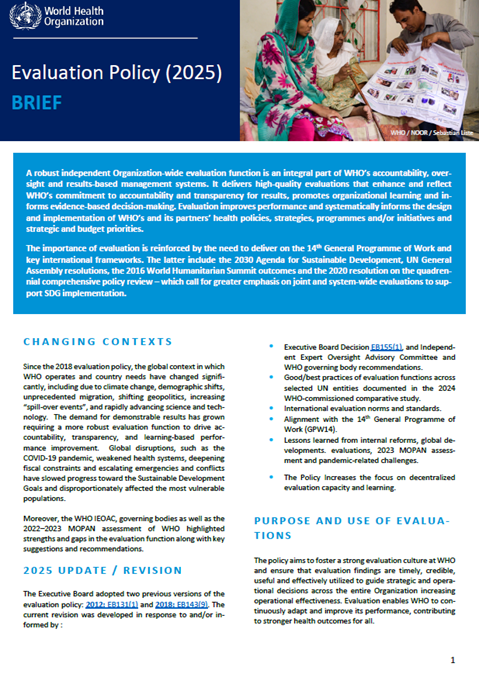 Evaluation Policy (2025): Brief