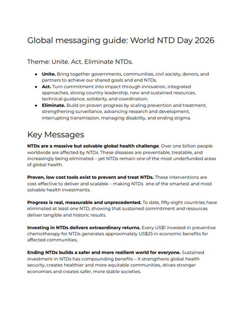 Global messaging guide: World NTD Day 2026
