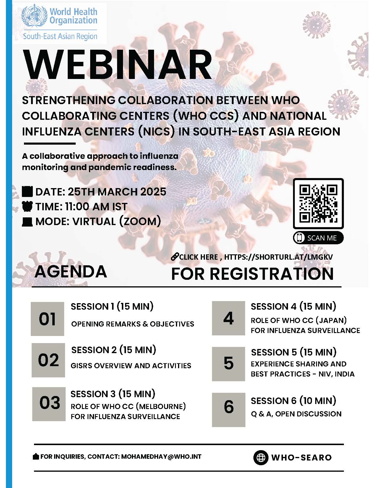 Information Sheet webinar: Strengthening WHOCC-NIC Collaboration in Influenza Surveillance
