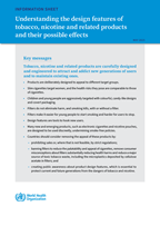 Information sheet. Understanding the design features of tobacco, nicotine and related products and their possible effects