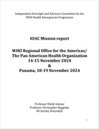 Document cover for IOAC mission report to PAHO and Panama in November 2024.