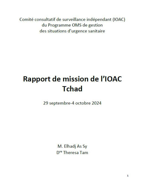 Rapport de mission de l’IOAC Tchad, 29 septembre-4 octobre 2024