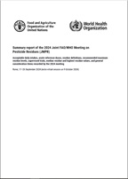 Summary report of the 2024 Joint FAO/WHO Meeting on Pesticide Residues (JMPR) cover