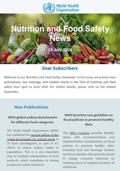 Nutrition and Food Safety News - July 2024
