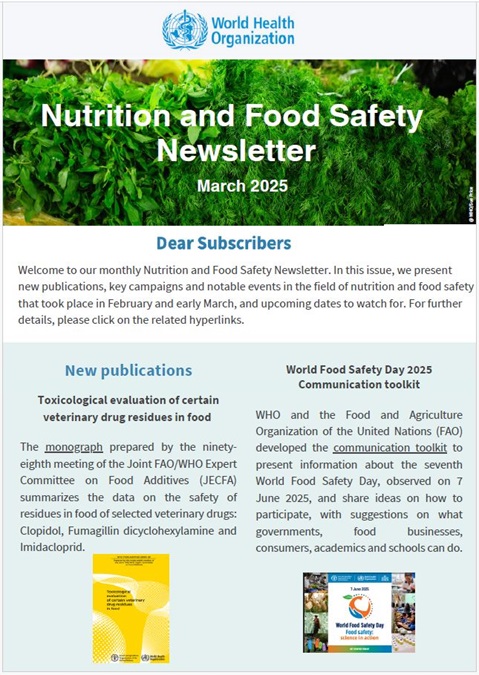 Nutrition and Food Safety News - March 2025