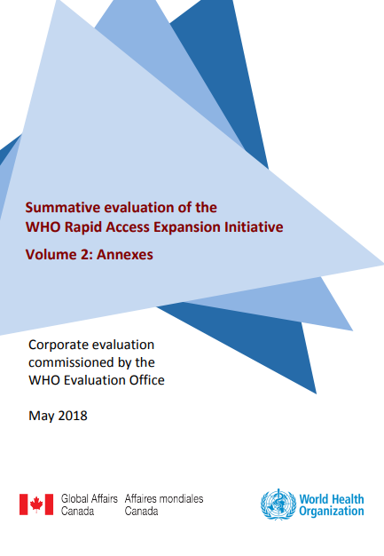 Summative evaluation of the WHO Rapid Access Expansion Initiative - Volume 2: Annexes - May 2018
