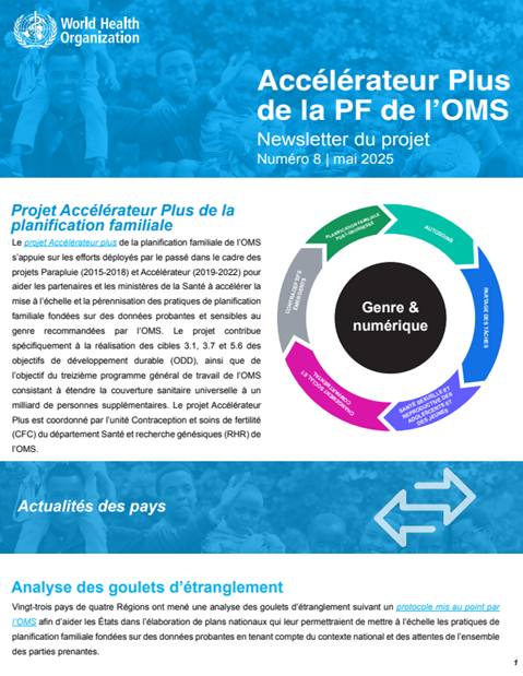 Accélérateur Plus de la PF de l’OMS - Newsletter du projet - Numéro 8