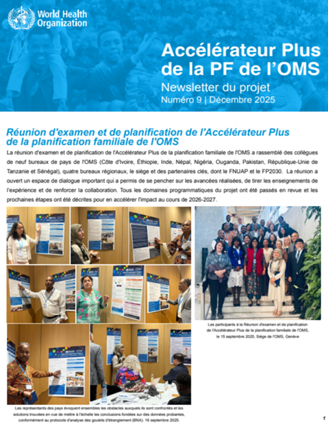 Accélérateur Plus de la PF de l’OMS - Newsletter du projet - Numéro 9