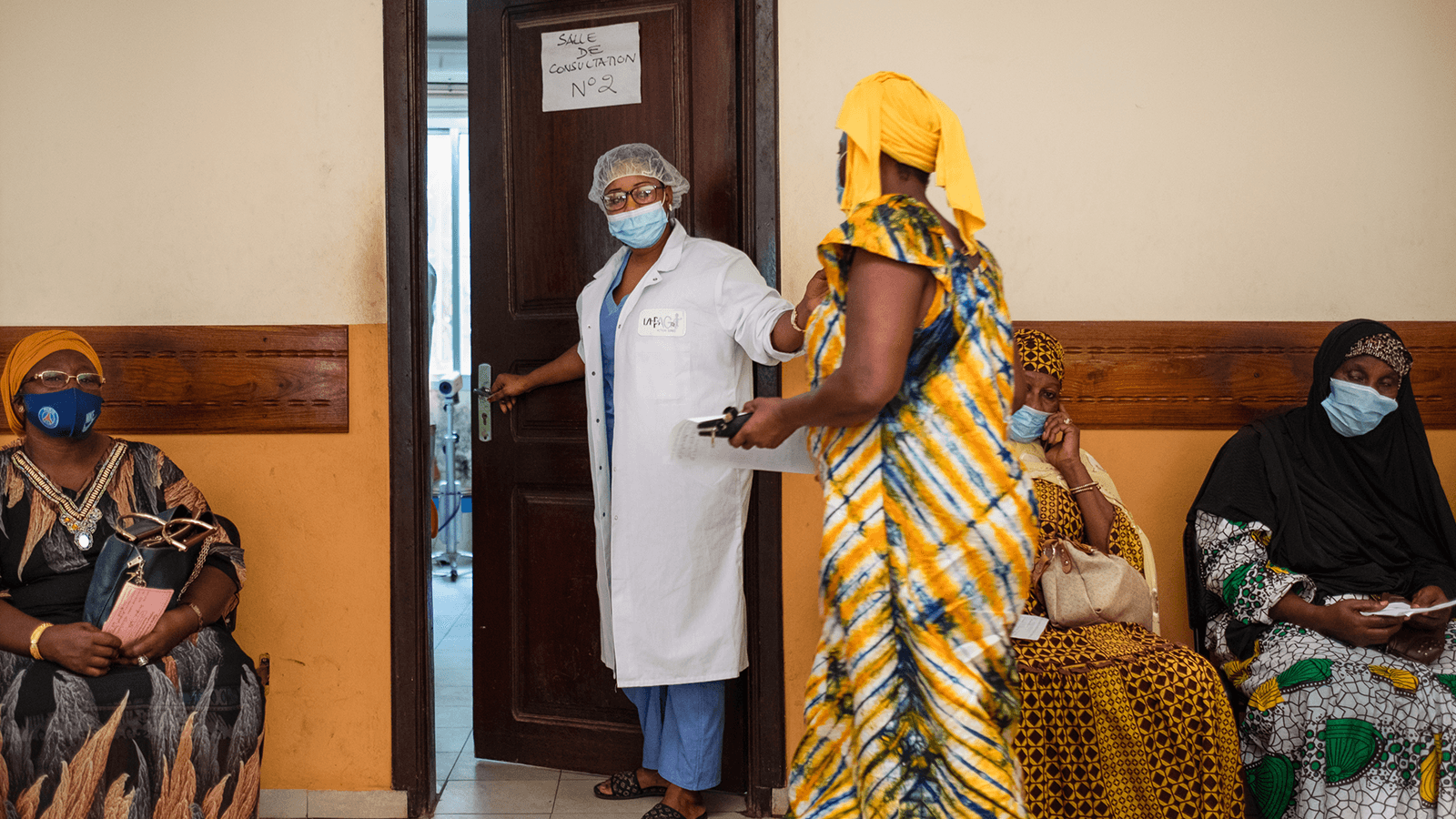 Photo of a nurse in protective clothing at an ICU for COVID-19 patients in Italy.