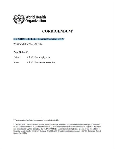 Corrigendum (August 2019) - 21st EML