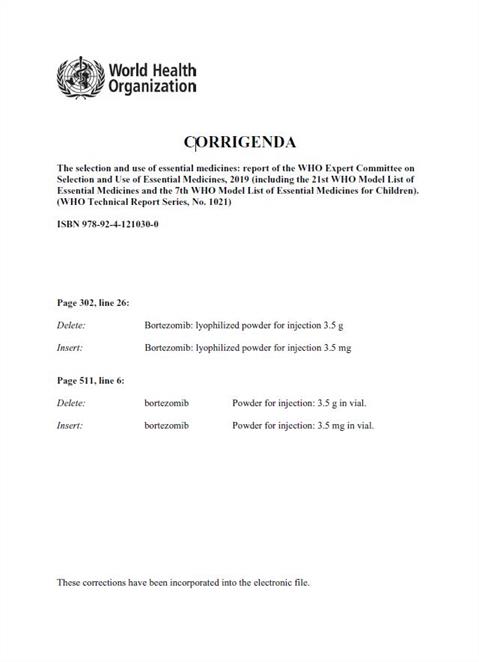 Corrigendum (March 2020) – TRS1021