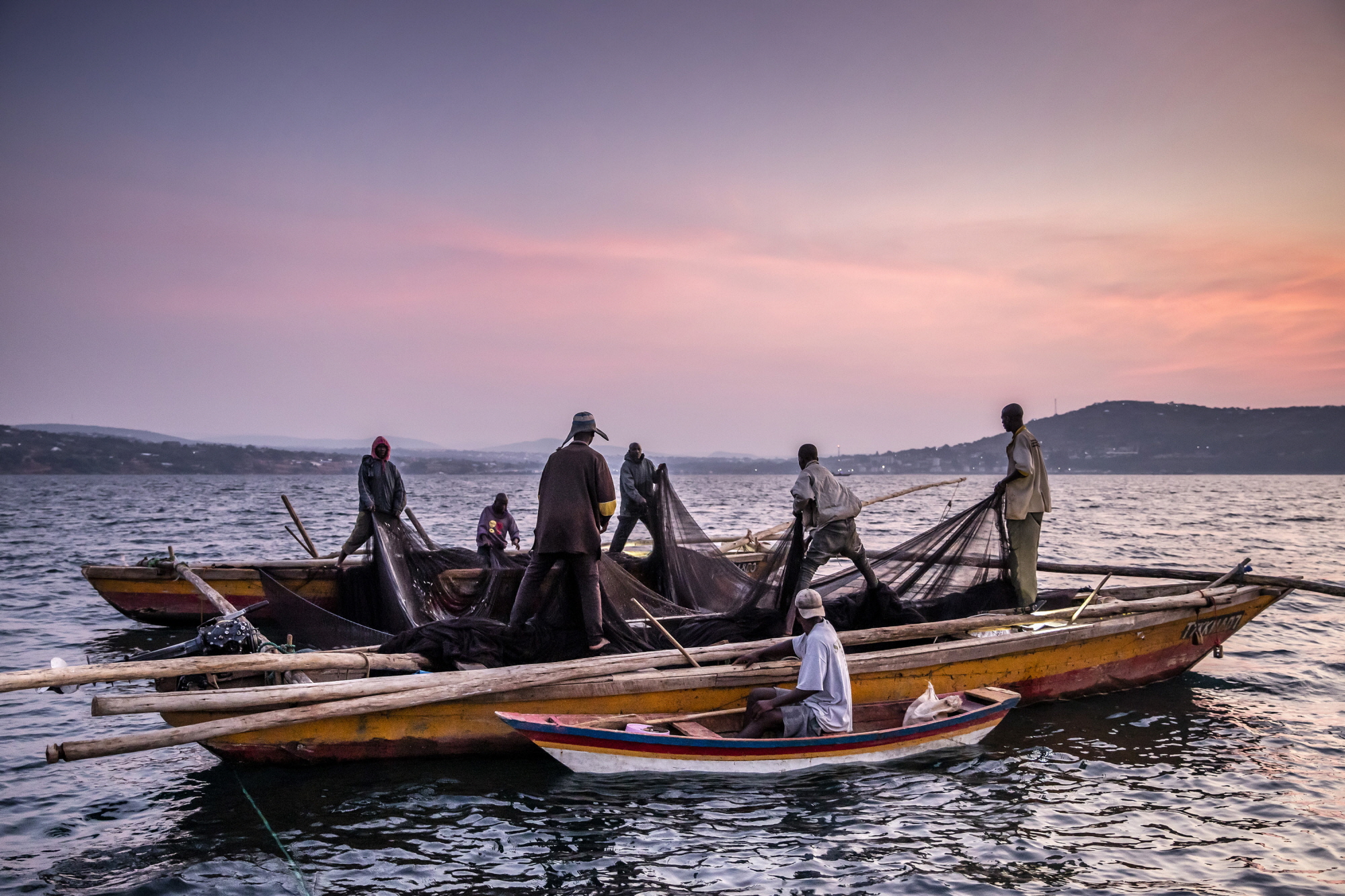 Fishermen in  a boat