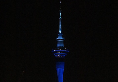 Image 8 Monument illuminated in blue