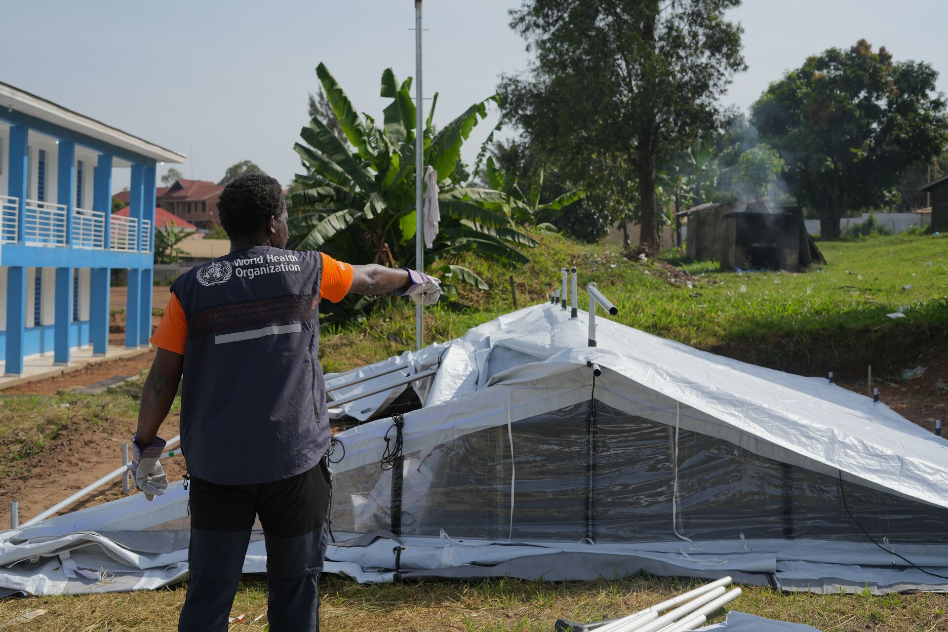 Emergency health care facility being set up