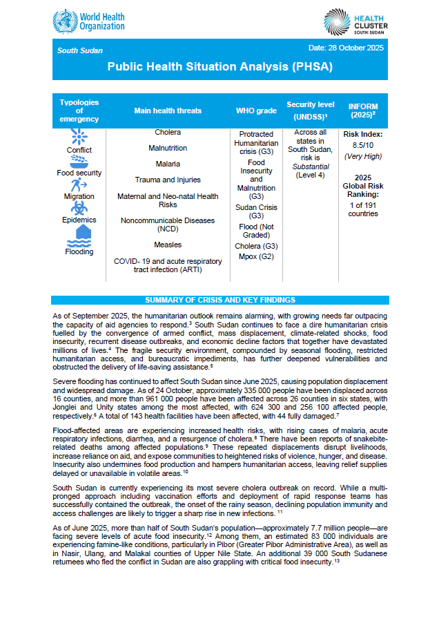 Public Health Situation Analysis - oPt