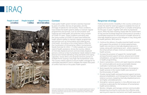 WHO Global Health Emergency Appeal: Iraq