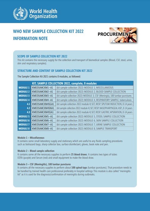 Technical note: Sample collection kit 2022