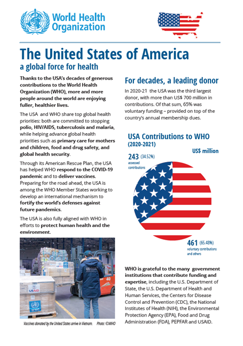 The United States of America a global force for health