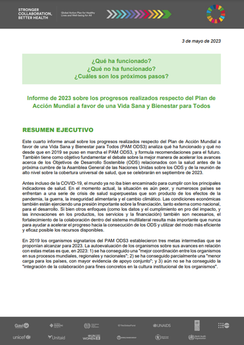 Informe de 2023 sobre los progresos realizados – Resumen ejecutivo