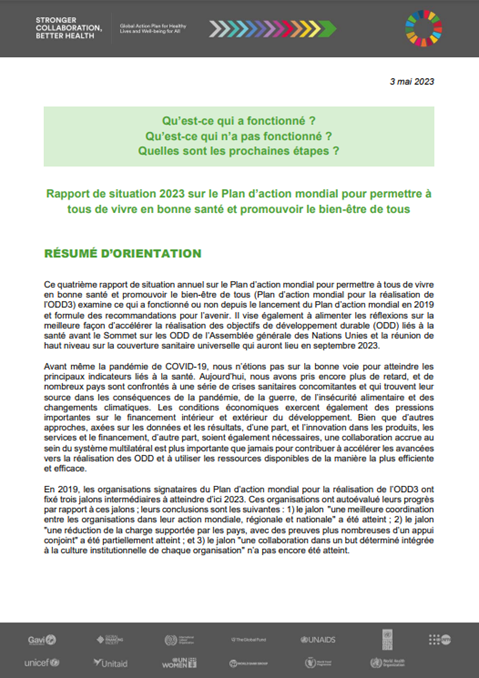 Rapport de situation 2023 – Résumé d'orientation