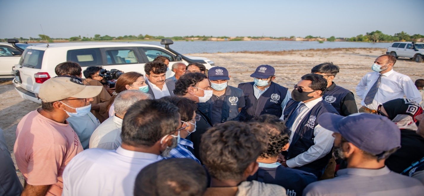 Visit to flood-affected area, Larkana, Pakistan, 12 September 2022.