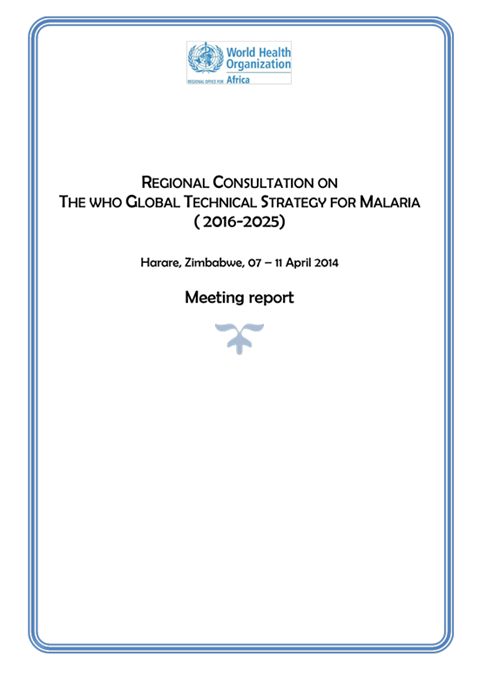 Consultation for the Regional Office for Africa in Harare, Zimbabwe, 8–9 April 2014