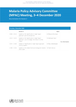 Malaria Policy Advisory Committee to the WHO: Session 4 of the December 2020 meeting