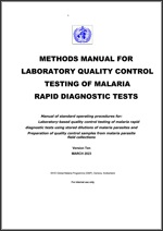 Methods manual for laboratory quality control testing of malaria RDTs